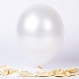 Brand New White Pearl Latex Balloons - 12" (Pack Of 15)